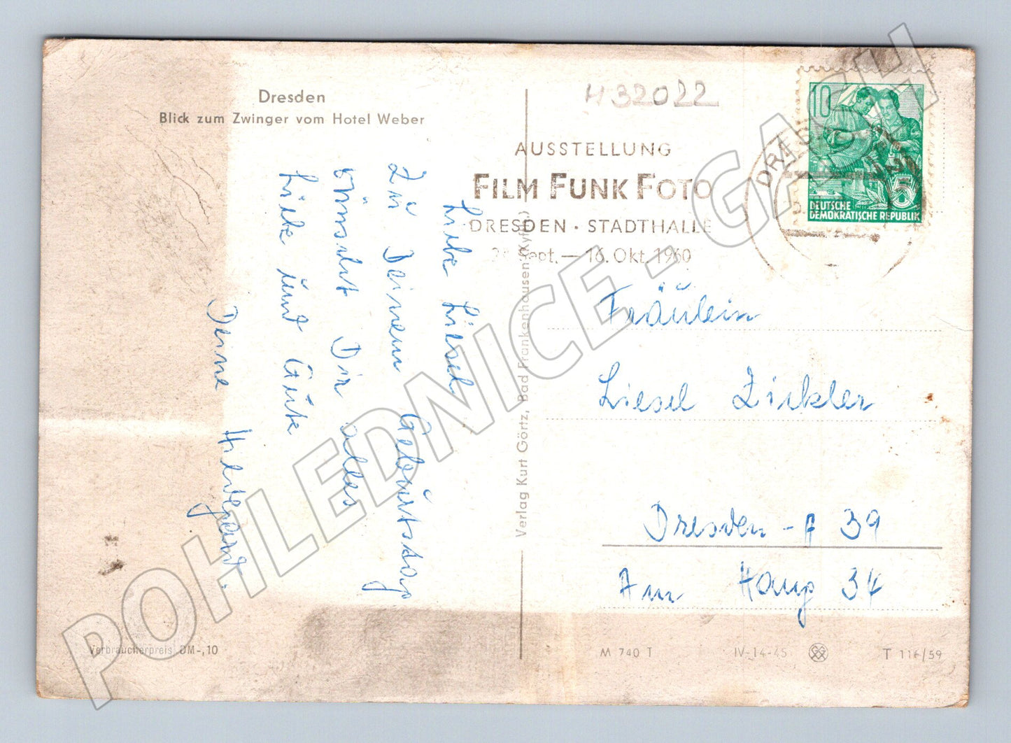 Pohlednice Německo Drážďany Zwinger 1960 (M32022)