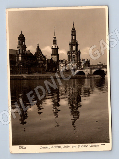 Německo Drážďany Rathaus, zámek a Brühlova terasa 1941 (M32024)
