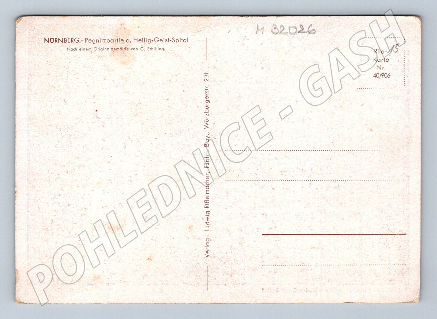 Pohlednice Německo Norimberk Pegnitzpartie (M32026)