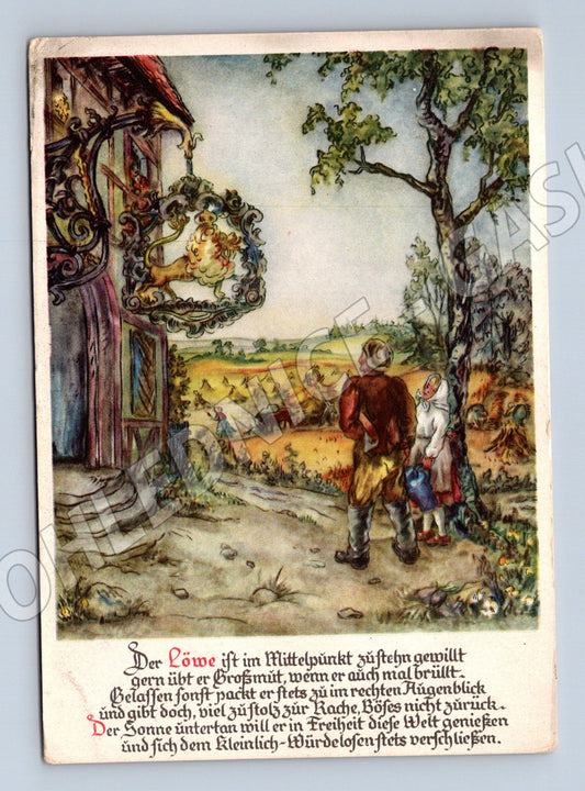 Pohlednice Německo alegorický motiv Lev Emmerich (M32039)