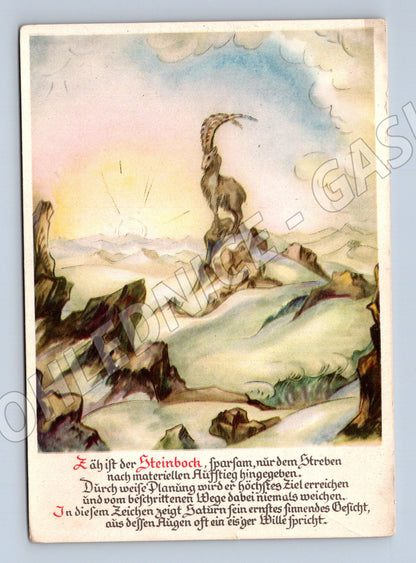 Pohlednice Německo Alegorická znamení Steinbock (Kozoroh) (M32040)