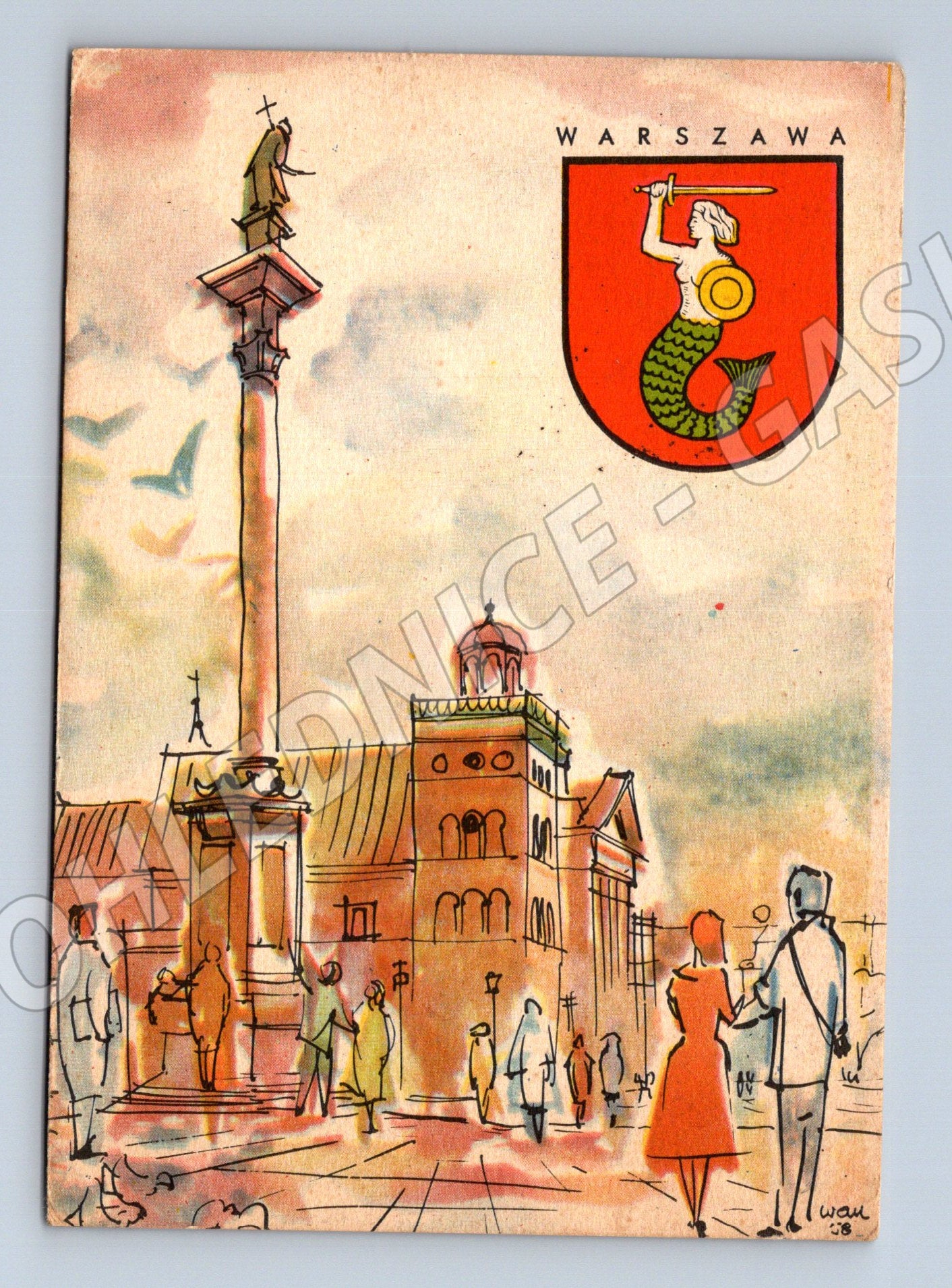 Pohlednice Polsko Varšava Zámecké náměstí 1942 (M32051)