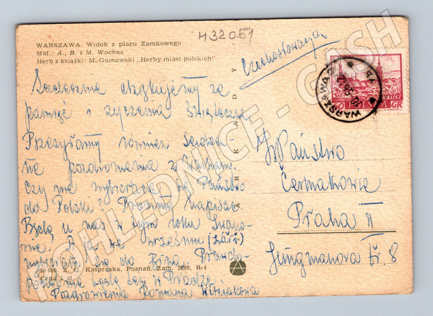 Pohlednice Polsko Varšava Zámecké náměstí 1942 (M32051)