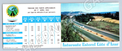 Pohlednice Francie Autoroute Esterel Côte d'Azur tarify 1962 (M32056)