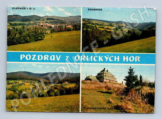 Pohlednice Orlické hory vícesnímek 1970 (M32058)