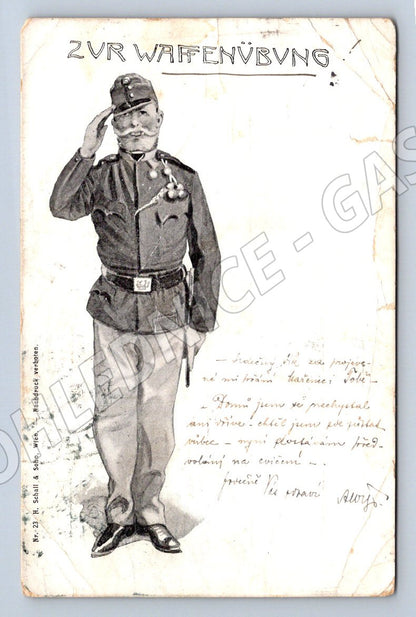 Pohlednice voják Rakousko Uhersko 1903 etno (M3206)