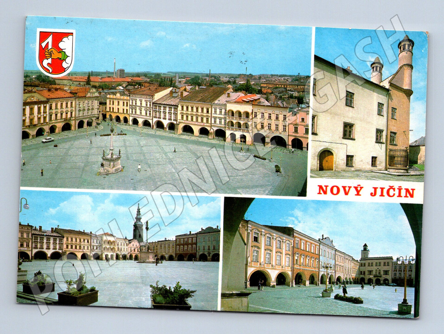 Pohlednice Nový Jičín náměstí a zámek 1995 (M32063)