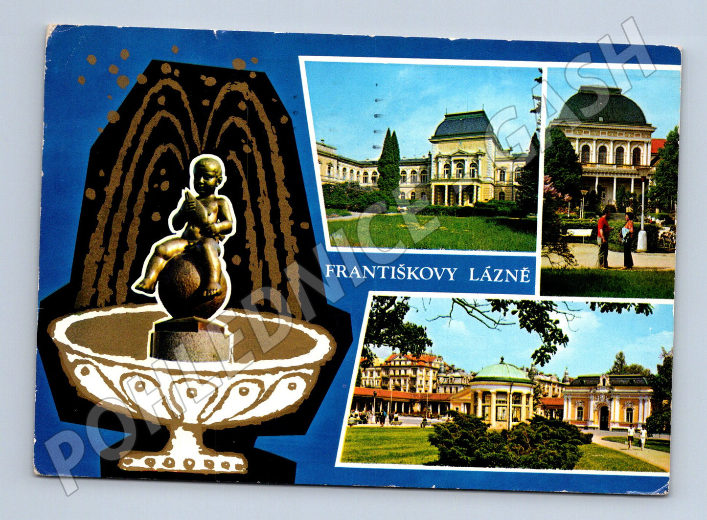Pohlednice Františkovy Lázně pohledy fontána 1979 (M32066)