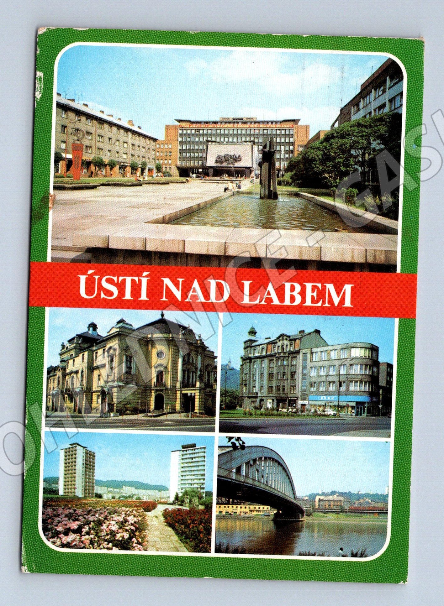 Pohlednice Ústí nad Labem koláž pohledů 1983 (M32069)