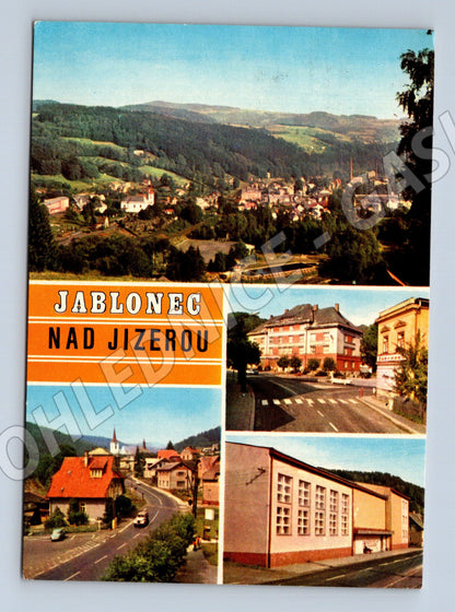 Pohlednice Jablonec nad Jizerou panoramatický pohled 1975 (M32074)