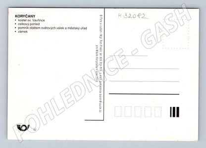 Pohlednice Koryčany kostel zámek celkový pohled 2004 (M32082)