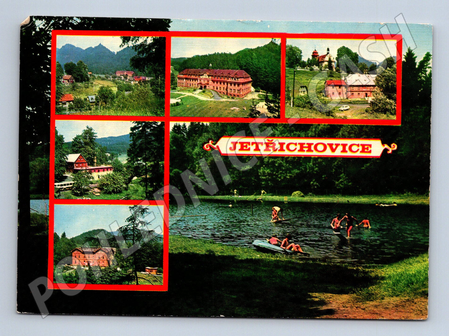 Pohlednice Jetřichovice koláž, koupaliště (M32084)