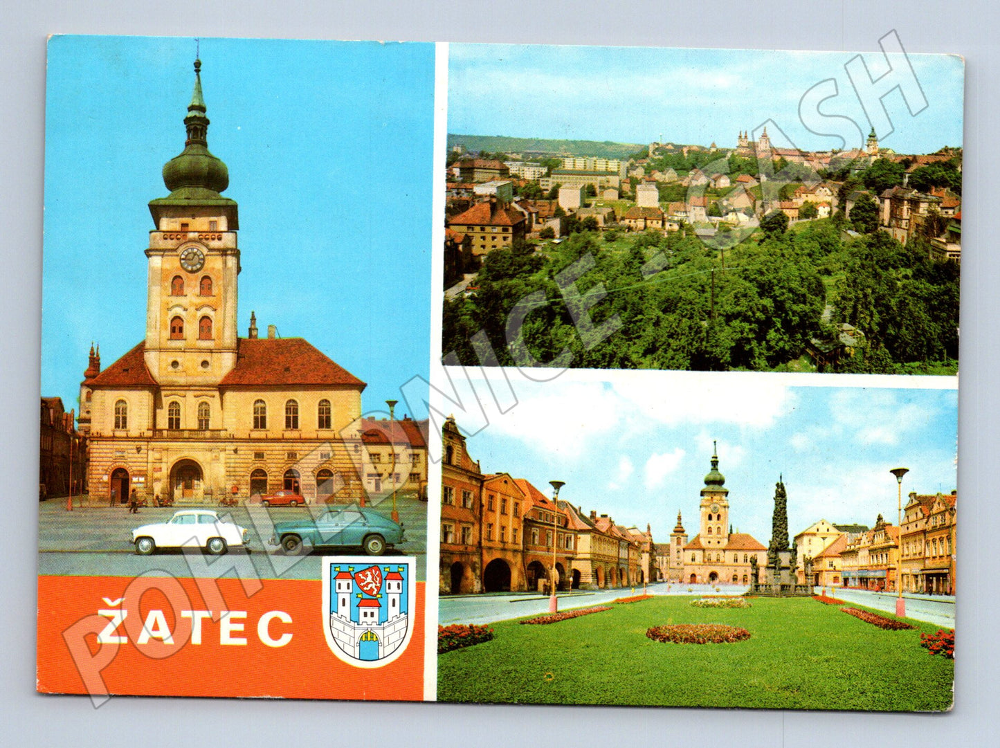 Pohlednice Žatec koláž historické centrum (M32086)