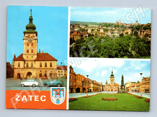 Pohlednice Žatec koláž historické centrum (M32086)