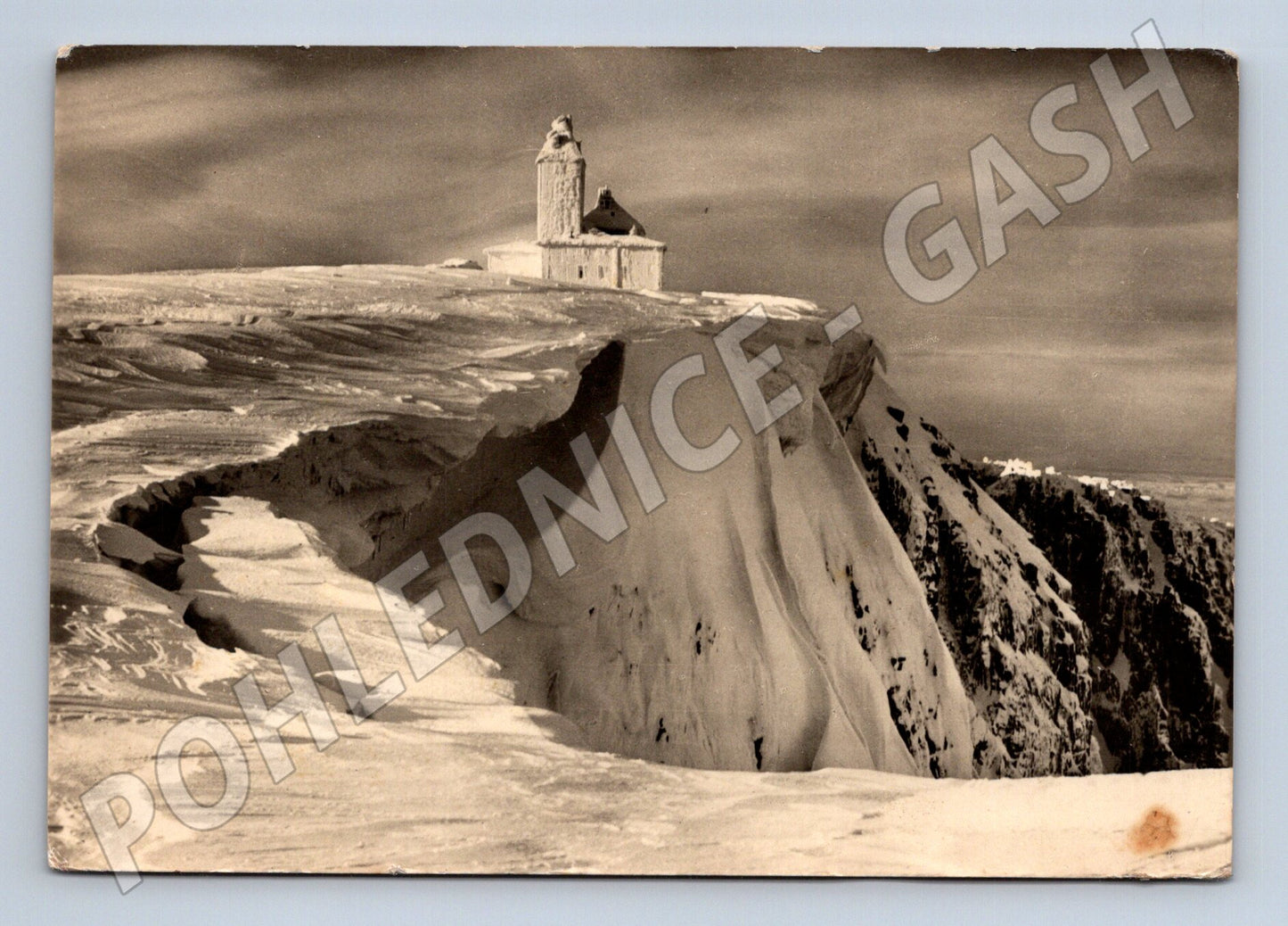 Pohlednice Krkonoše Sněžné jámy zimní scéna 1959 (M32095)