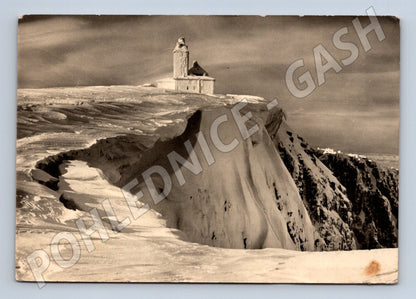 Pohlednice Krkonoše Sněžné jámy zimní scéna 1959 (M32095)