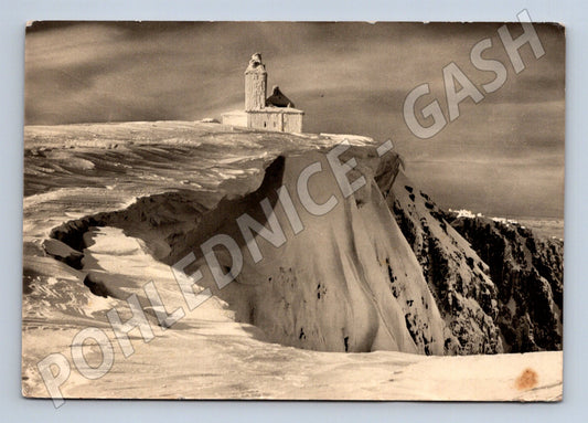 Pohlednice Krkonoše Sněžné jámy zimní scéna 1959 (M32095)