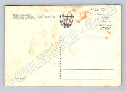 Pohlednice Hřensko Labský břeh České Švýcarsko 1950s (M32110)