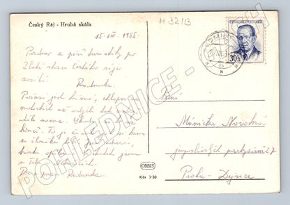 Pohlednice Český Ráj Hrubá Skála 1955 (M32113)