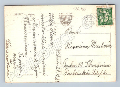 Pohlednice Liberec radnice 1961 (M32116)