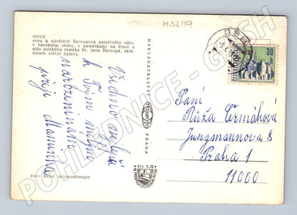 Osice pohled na obec, Škroupův dům, Fr. Škroup 1947 (M32119)