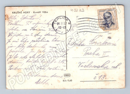 Pohlednice Krušné hory Komáří Vížka 1957 (M32123)