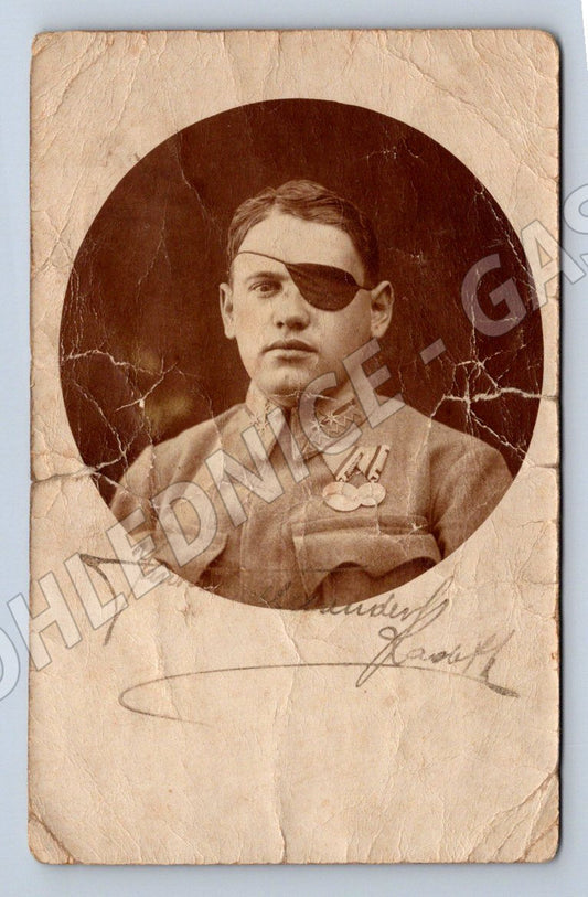 Pohlednice veterán s oční záplatou WWI (M3213)