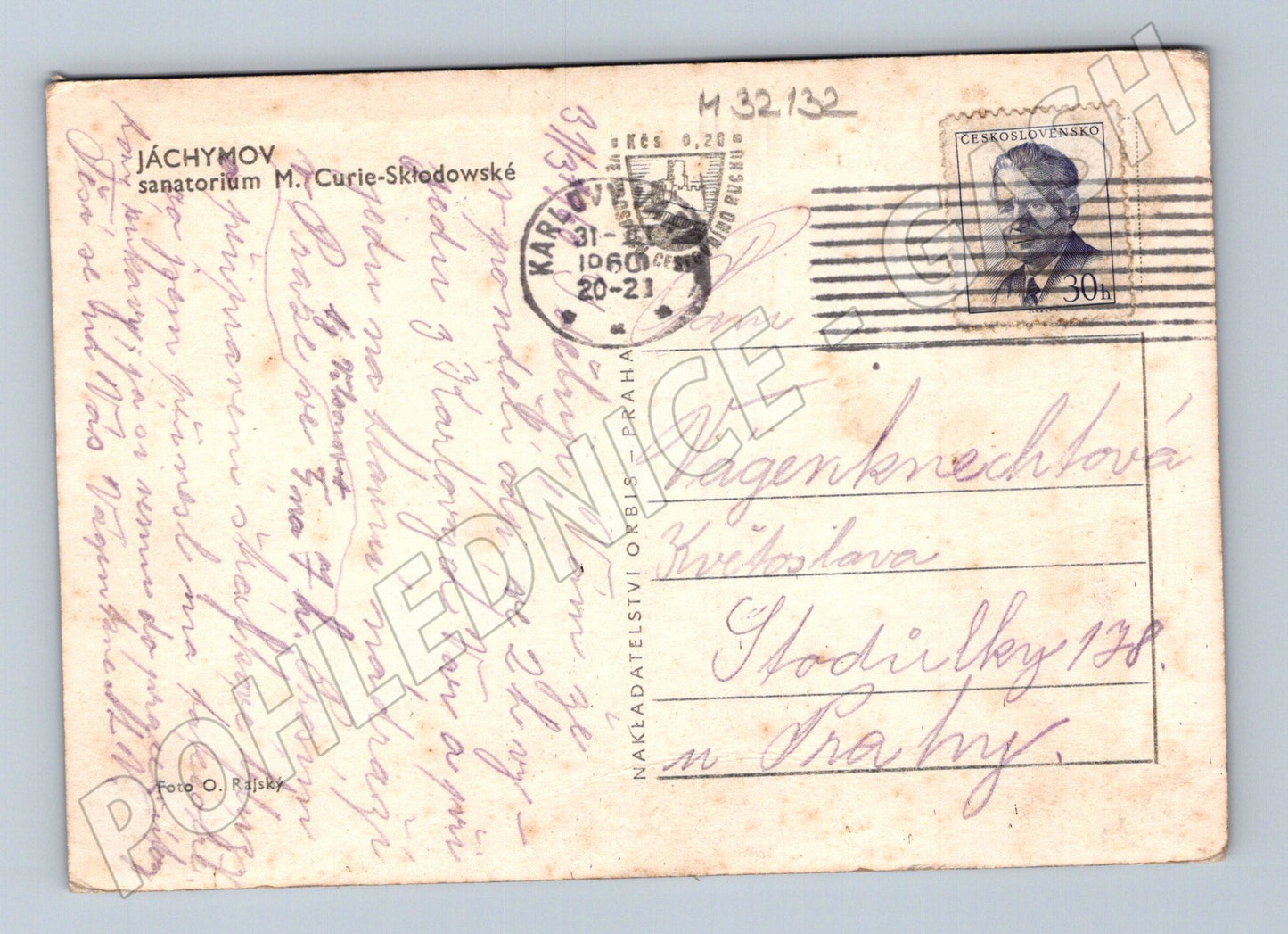 Pohlednice Jáchymov sanatorium M. Curie-Skłodowské 1960 (M32132)