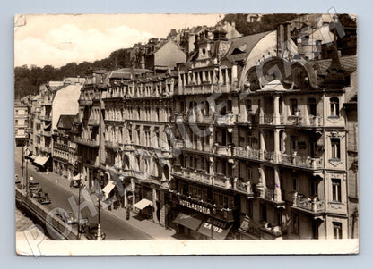 Pohlednice Karlovy Vary Křižová ulice Hotel Astoria 1939 (M32139)