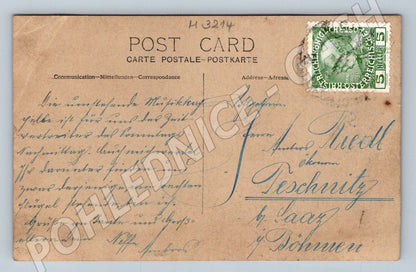 Pohlednice hudební spolek 1914 rakouská známka (M3214)