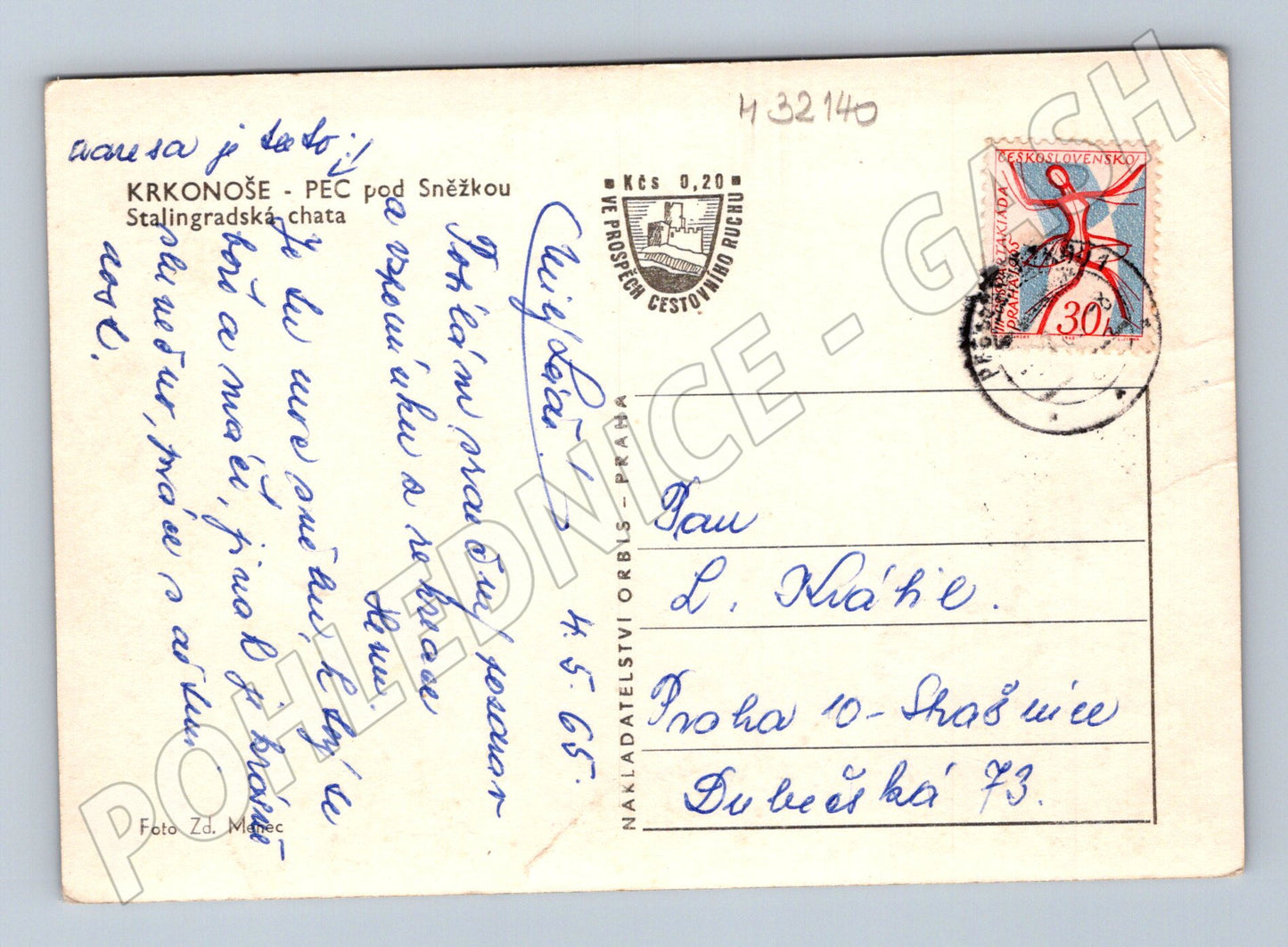 Pohlednice Krkonoše Stalingradská chata 1965 (M32140)