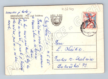 Pohlednice Krkonoše Stalingradská chata 1965 (M32140)