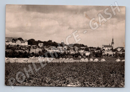 Pohlednice Lysá nad Labem panorama města pole 1937 (M32164)