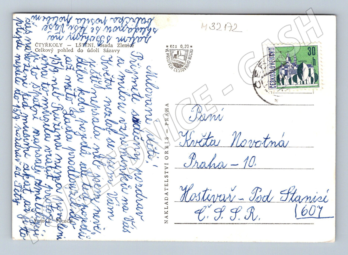 Pohlednice Čtyřkoly Lštění Zlenice Sázava 1949 (M32172)