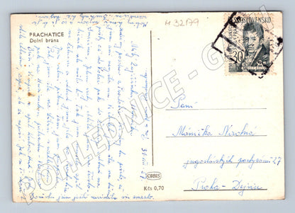 Pohlednice Prachatice Dolní brána a náměstí po 1945 (M32179)