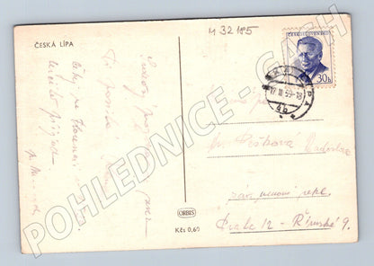 Pohlednice Česká Lípa náměstí 1959 (M32185)