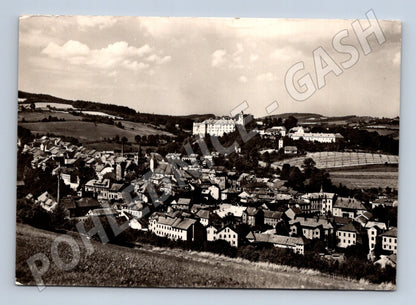 Pohlednice Vimperk pohled na město a zámek 1957 (M32187)