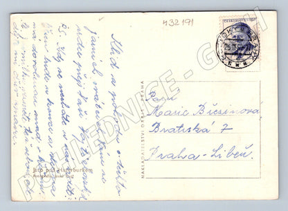 Pohlednice Jaro pod Hazmburkem ovce Velikonoce 1957 (M32191)