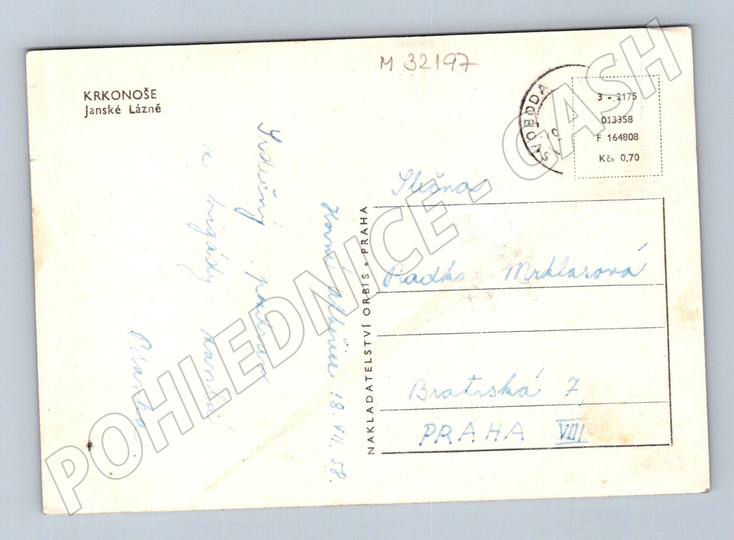 Pohlednice Janské Lázně celkový pohled kostel 1938 (M32197)