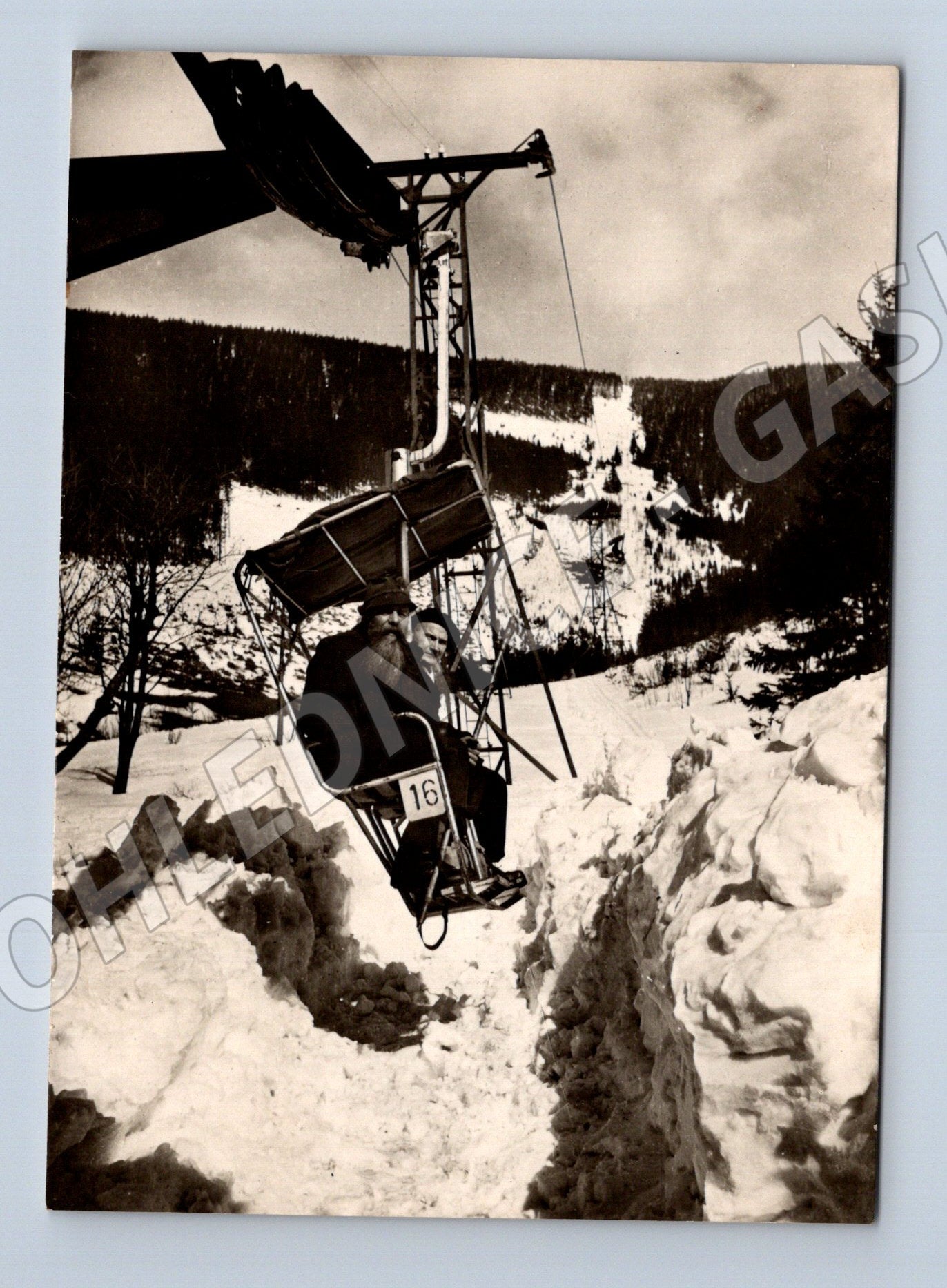 Pohlednice Krkonoše lanovka na Sněžku Růžová hora 1950s (M32199)