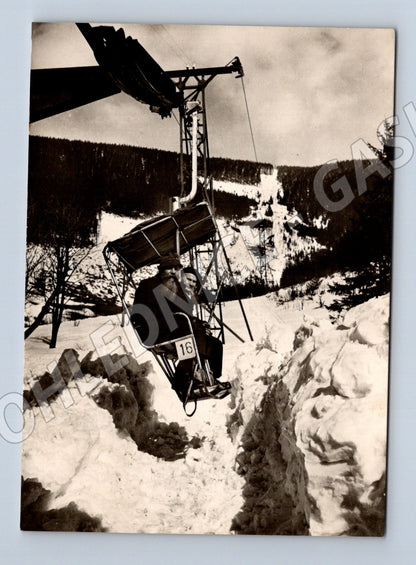 Pohlednice Krkonoše lanovka na Sněžku Růžová hora 1950s (M32199)