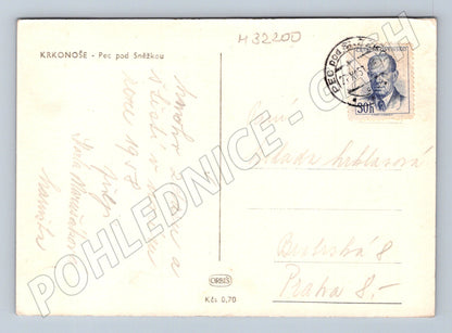 Pohlednice Pec pod Sněžkou Krkonoše 1957 (M32200)