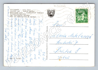 Pohlednice Poděbrady Lázeňský sad hudební pavilon 1967 (M32203)