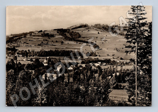 Pohlednice Halenkov u Vsetína obec v krajině 1950s (M32209)