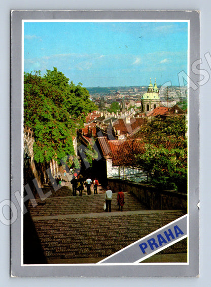 Pohlednice Praha Malá Strana Zámecké schody 1987 (M32224)