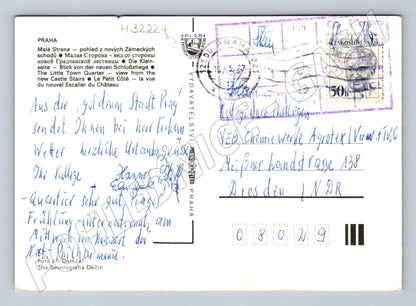 Pohlednice Praha Malá Strana Zámecké schody 1987 (M32224)