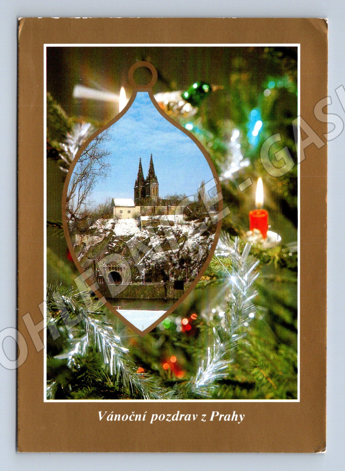Pohlednice Praha vánoční motiv katedrála 1990 (M32225)