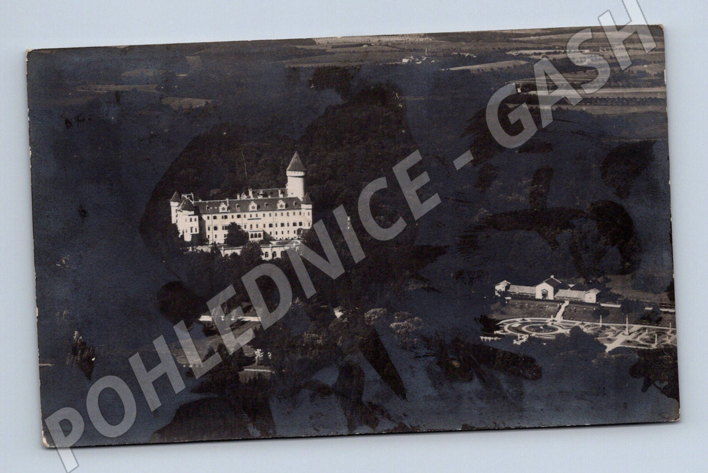 Pohlednice zámek Konopiště Benešov letecký pohled (M3223)