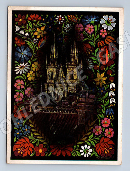 Pohlednice Gotická stavba a lidový ornament (M32230)