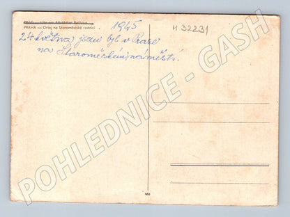 Pohlednice Praha Staroměstské náměstí Orloj Týnský chrám 1945 (M32231)